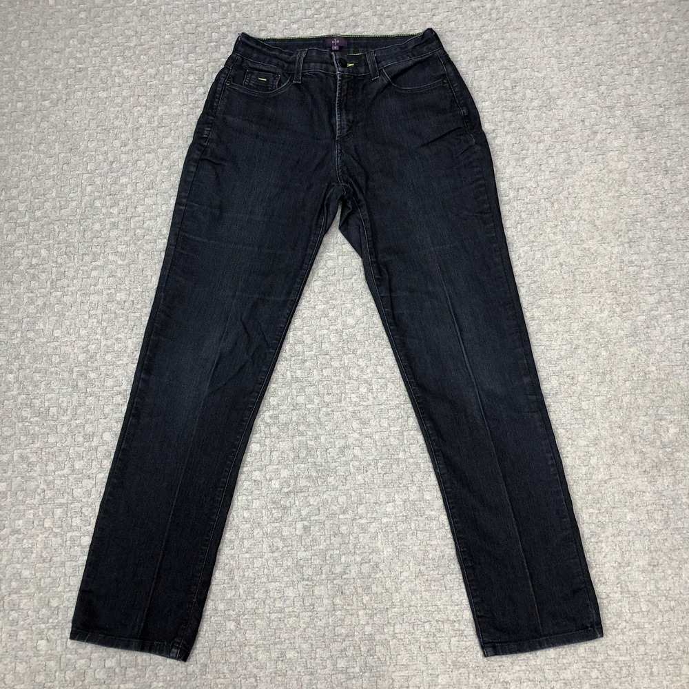 NYDJ Jeans Womens 8 Dark Wash Lift Tuck Technology Straight Leg Stretch Made USA